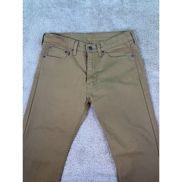 Levi's 513 Jeans Mens 31 x 30 Slim Fit Straight Leg Beige Brown Denim Pants C518 - Picture 2 of 14